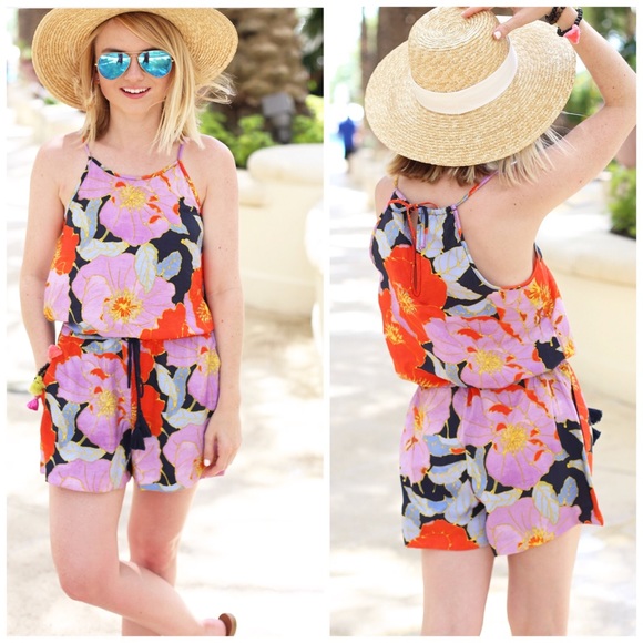 LOFT Dresses & Skirts - LOFT Floral Tie Back Romper